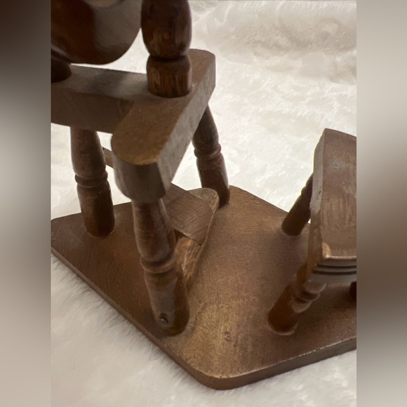 Vintage 8" Miniature Dollhouse Spinning Wheel Wood Salesman Sample - Picture 8 of 12